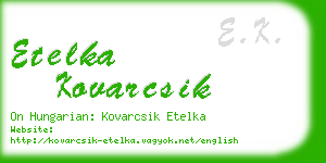 etelka kovarcsik business card